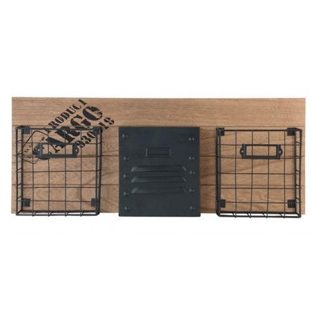 Estantería de pared en madera y metal