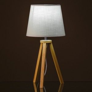 Lampe en bois blanc