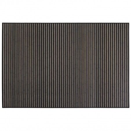 Alfombra de rayas grises de bambú