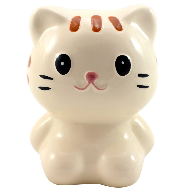 Tirelire avec la forme d'un chaton de la céramique.