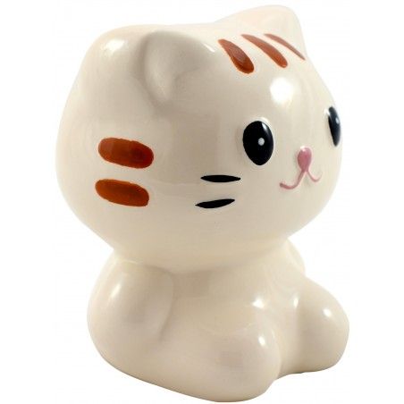 Piggy bank with the shape of a kitten ceramic.