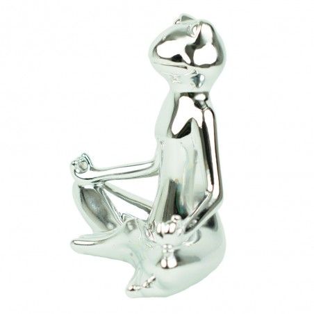 Figure of frog in ceramic silver
