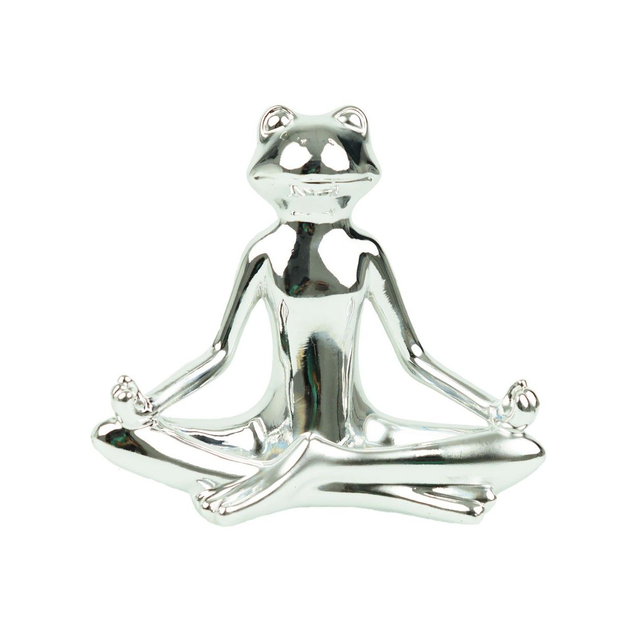 Figure of frog in ceramic silver