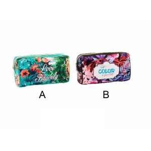 Bag colorfully decorated with tropical greens
