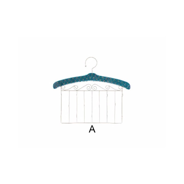 Coat rack Jeweler's Metal and Wood Blue Natural