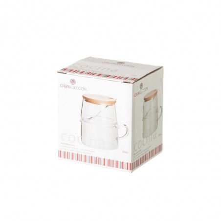 Bol de sucre-Pichet de Verre et de Bois Naturel, Design Moderne