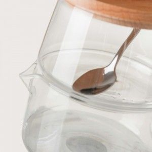 Zuccheriera-Brocca di Vetro e Legno, Design Moderno