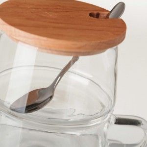 Zuccheriera-Brocca di Vetro e Legno, Design Moderno