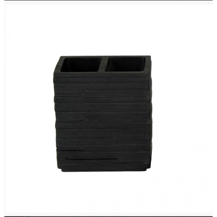 Glass Portacepìllos Modern Black Color Bathroom