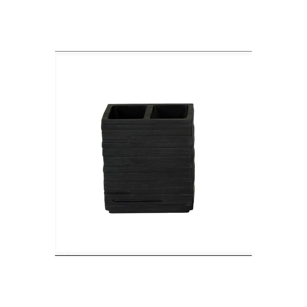 Verre Portacepìllos Moderne De Couleur Noir D'Une Salle De Bains