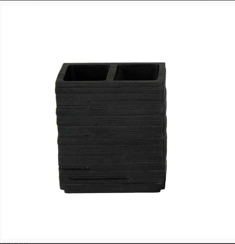 Verre Portacepìllos Moderne De Couleur Noir D'Une Salle De Bains