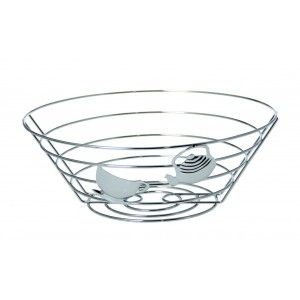 Fruit Bowl Chrome Metal Modern Design