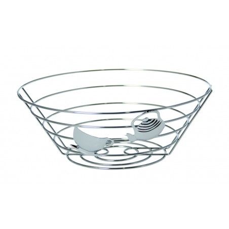 Fruit Bowl Chrome Metal Modern Design