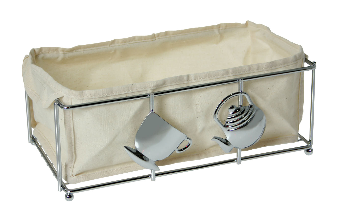 Panera Metal Cromado y Tela Diseño Moderno