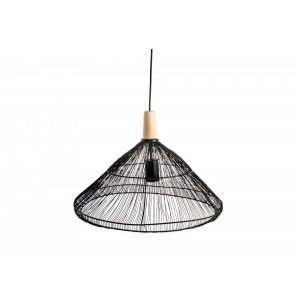 Lampada da soffitto in Metallo e Legno Nero Design Moderno