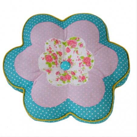 Cojín de Tela Flor de Colores Diseño Original