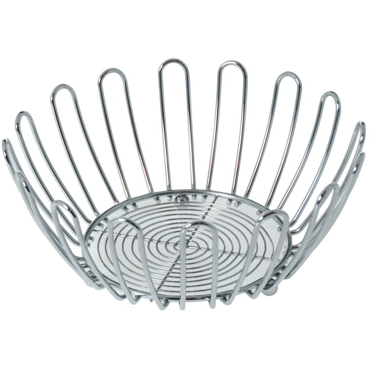 Fruit Bowl Chrome Metal Modern Design