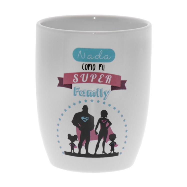 Tazza Colazione In Ceramica Decorata Famiglia