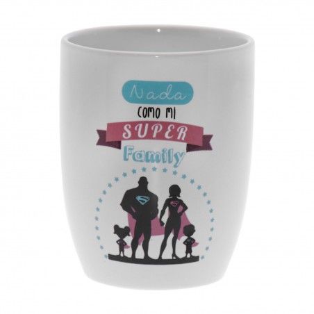 Taza Desayuno Cerámica Decorada Family