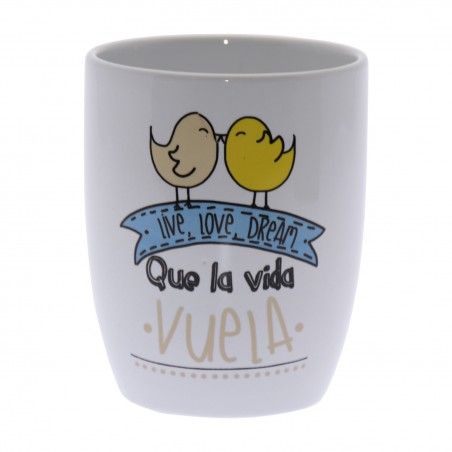 Tazza Colazione In Ceramica Decorata Vita