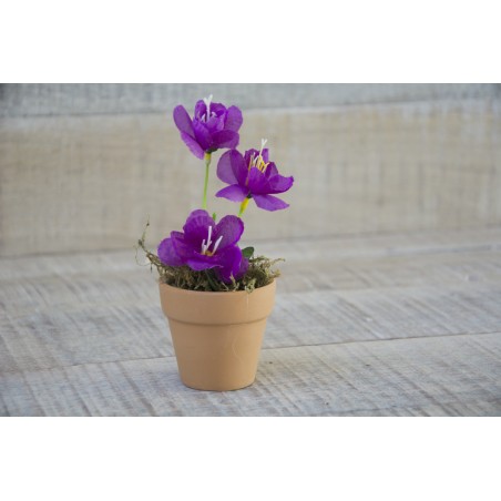 Fleur Artificielle en Pot de Boue Naturelle pour la Décoration