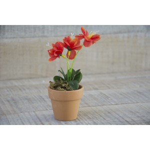 Fleur Artificielle en Pot de Boue Naturelle pour la Décoration