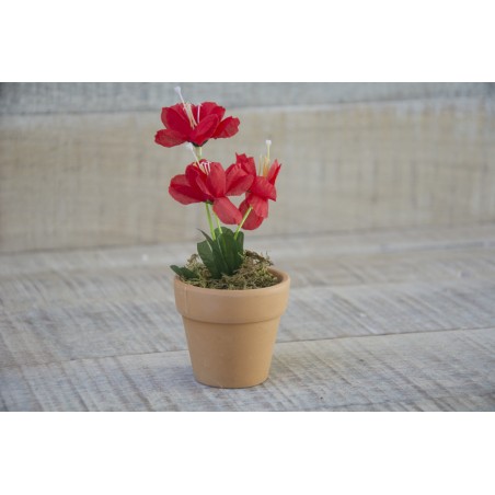 Fleur Artificielle en Pot de Boue Naturelle pour la Décoration