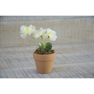 Fiore Artificiale in Vaso Fango Naturale per la Decorazione