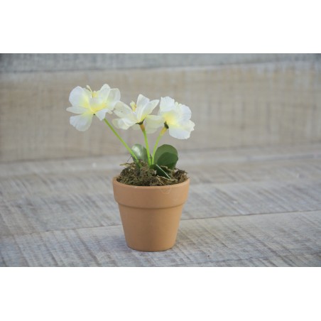 Flor Artificial Maceta de Barro Natural para Decoración