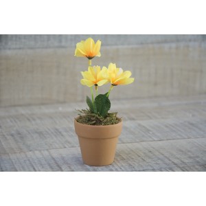Fleur Artificielle en Pot de Boue Naturelle pour la Décoration