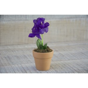 Flor Artificial Maceta de Barro Natural para Decoración