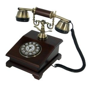 Telefono Antico In Legno Di Design Vintage
