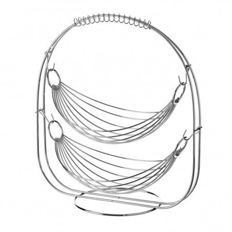 Bol De Fruits De Fer Chromé 2 Paniers D'Origine