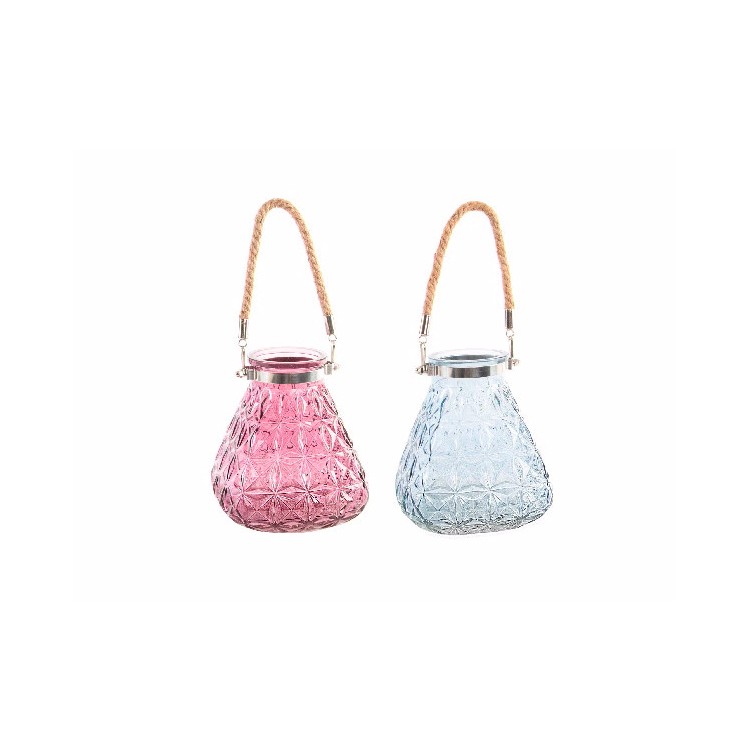 Candle holder Pendant Glass with Rope Design Original Decoration, Two Colors