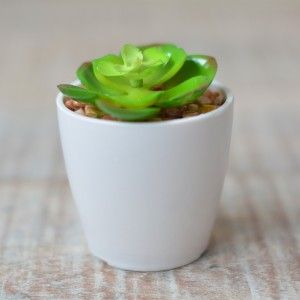 Impianto artificiale con Vaso in Ceramica Naturale di Colore Bianco per la Decorazione