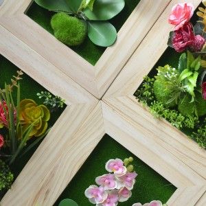 Boîte De Mur De Fleurs Artificielles En Bois Naturel Original Six Modèles