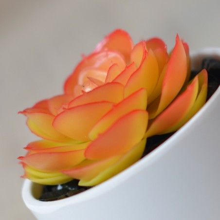 Planta Artificial con Maceta Cerámica Natural Color Blanco para Decoración