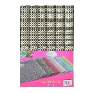 Placemat Washable Vinyl Original Design in 4 Colors 6 Units
