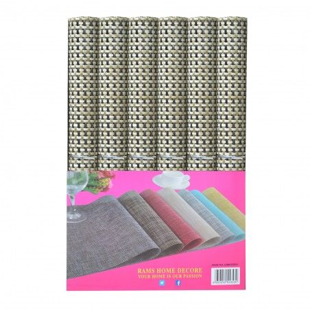 Mantel Individual Lavable en Vinilo Diseño Original en 4 Colores 6 Unidades