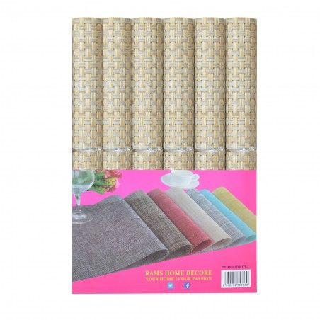 Set de table en Vinyle Conception Originale en 4 Couleurs 6 Unités