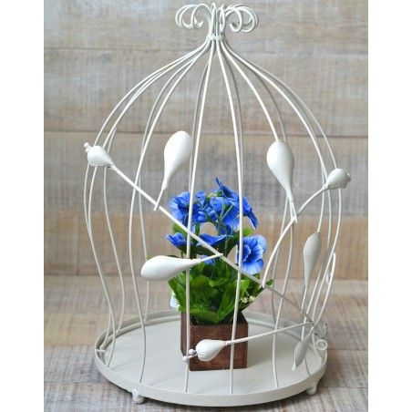Les Cages Décoratives Fantaisie Couleur Ivoire Métal Ethnique Design 2 Unités