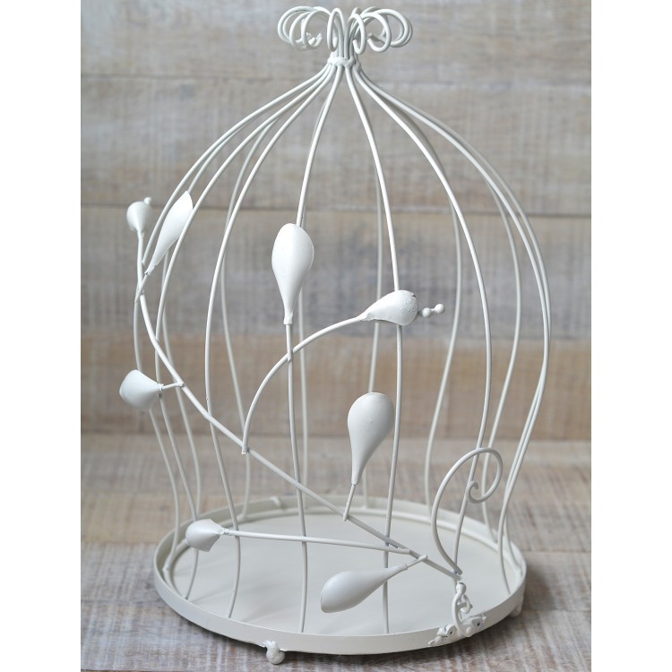 Les Cages Décoratives Fantaisie Couleur Ivoire Métal Ethnique Design 2 Unités
