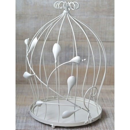 Les Cages Décoratives Fantaisie Couleur Ivoire Métal Ethnique Design 2 Unités