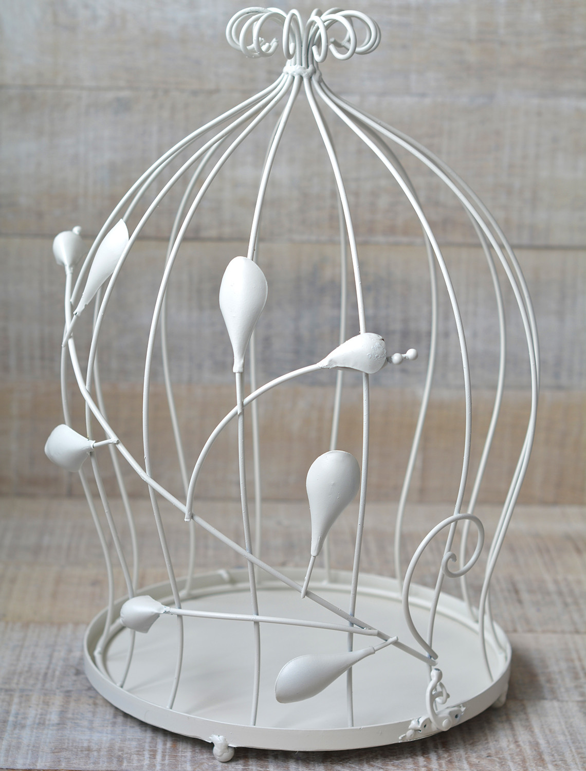 Les Cages Décoratives Fantaisie Couleur Ivoire Métal Ethnique Design 2 Unités