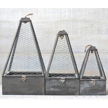 Cages for Decoration in Natural Wood Design, Original Game 3 Units