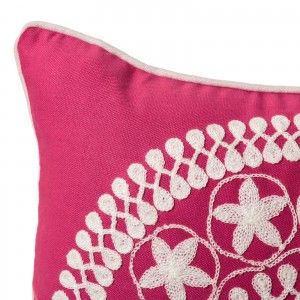 Coussin pour Canapé Fuchsia Coton Naturel de la Conception Ethnique de Mandala