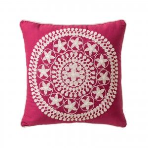 Cuscino per Divano Fucsia in Cotone Naturale di Design Etnico Mandala