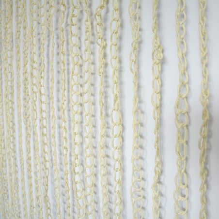 Curtain Door in Sisal and Natural Wood for Decoration of Rings Beige Home and More