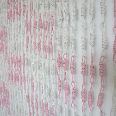 Curtain Door in Sisal and Natural Wood Color and White Rose Home and More