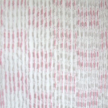 Rideau de Porte en Sisal et Bois Naturel de Couleur Blanc et Rose la Maison et Plus
